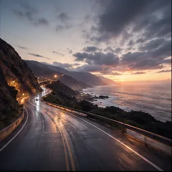 Illustrative wide coastal-road motion task example